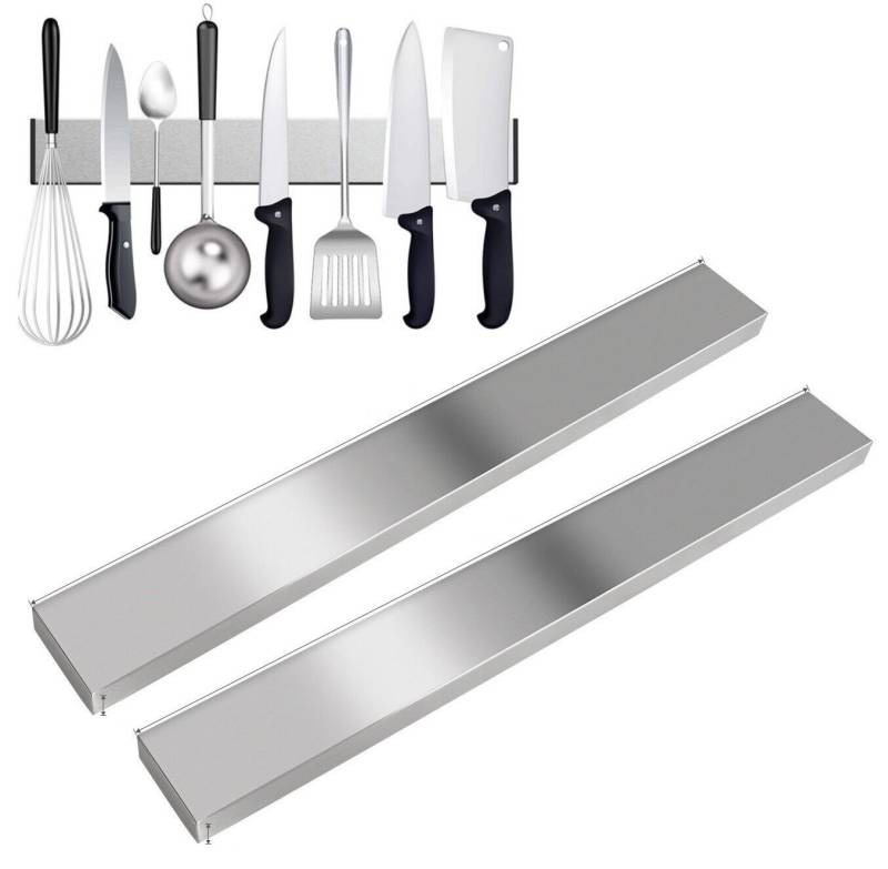 BAYLI Wand-Magnet Messerhalter 2er Set Magnetleiste selbstklebend 40cm und 50cm - Messerleiste Edelst von Bayli