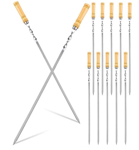 Bayli 12er Set Schaschlikspieß 60 cm mit Holzgriff ? Rostfreier Grillspieß für Gas- und Holzkohlegrills - 12 Stück Lange Fleischspieße für Grillpartys - BBQ Schampura ? Perfektes Grillzubehör Bayli 12er Set Schaschlikspieß 60 cm mit Holzgriff ? Rostfreier Grillspieß für Gas- und Holzkohlegrills - 12 Stück Lange Fleischspieße für Grillpartys - BBQ Schampura ? Perfektes Grillzubehör von Bayli