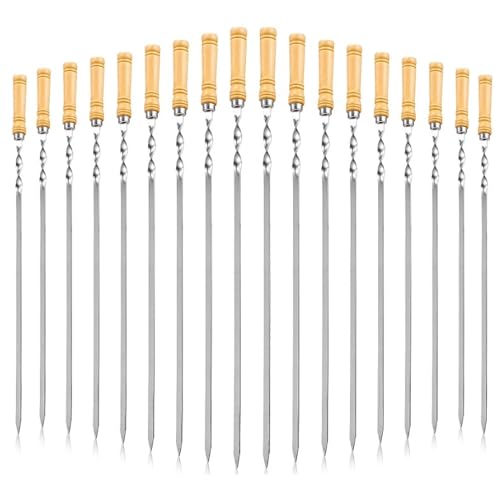 Bayli 18er Set Schaschlikspieß 60 cm mit Holzgriff - Rostfreier Grillspieß für Gas- und Holzkohlegrills - 18 Stück Lange Fleischspieße für Grillpartys - BBQ Schampura - Perfektes Grillzubehör Bayli 18er Set Schaschlikspieß 60 cm mit Holzgriff - Rostfreier Grillspieß für Gas- und Holzkohlegrills - 18 Stück Lange Fleischspieße für Grillpartys - BBQ Schampura - Perfektes Grillzubehör von Bayli