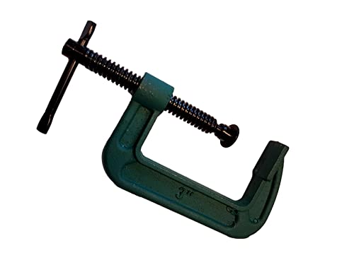 Bayli C-Klemme mini 75mm Schraubzwinge für Tischler, Schweißer, Heimwerker | Klemmzwinge zum Spannen von Holz und Metall | Leimzwinge aus Stahl | Spanner für präzises Fixieren | Tiefspanner | Grün von Bayli