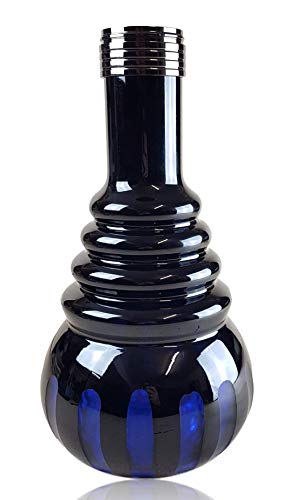 Ersatzglas für Shisha | Bowl Schraub-Gewinde | Farbe - Blau | Ersatzbowl für Wasserpfeife | Höhe - 30cm | Shisha Vase mit LED Aussparung für Diverse Wasserpfeifen | Zubehör für Nargileh | AS-17 von Bayli