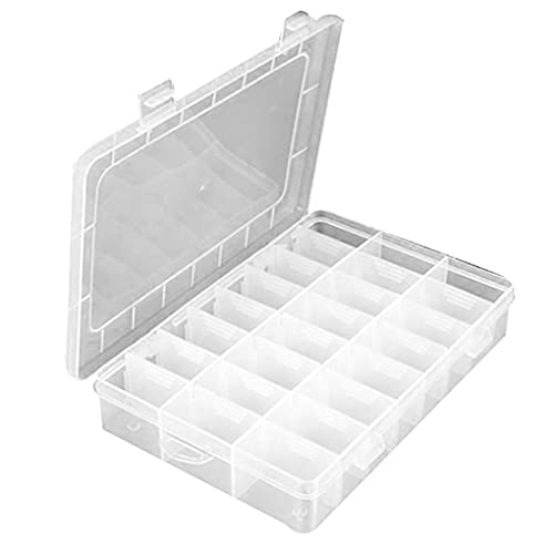 Sortimentkasten mit 24 Fächern | Kleinteilmagazin - Aufbewahrungsbox für Angler, Plastikköder - Organizer | Sortierkasten mit Fächer | Kleinteilebox mit Deckel | Schraubenbox [stapelbar] von Bayli