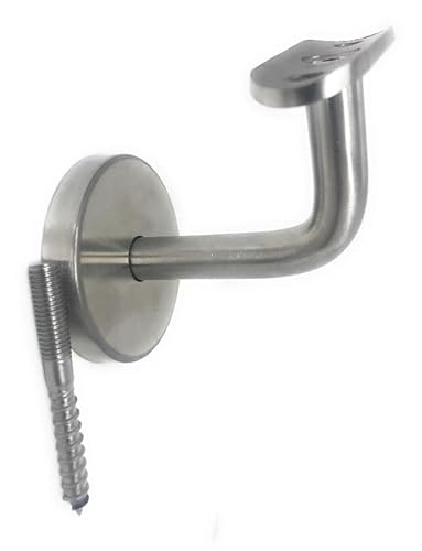 1 Stck Edelstahl Handlaufhalter Handlaufträger Handlauf Wandhalter 42,4 Geländer V2A mit Rosete + Stockschrauben M8x70 von Bayram