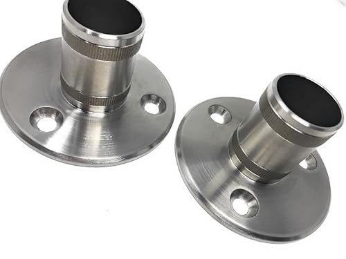 2x Edelstahl Bodenanker V2A Geländer Pfosten Träger Bodenhalter Rohr Ø42,4mm von Bayram