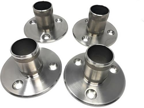 4x Edelstahl Bodenanker V2A Geländer Pfosten Träger Bodenhalter Rohr Ø42,4mm von Bayram