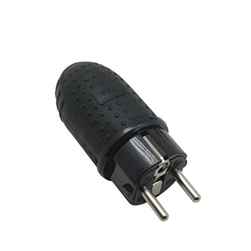 5 Stck Gummi-Stecker IP44 Gummistecker Stecker mit Einsatz spritzwassergeschützt von Bayram