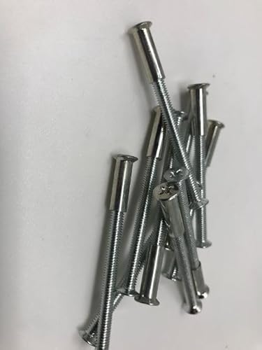 50 Stück Hülsenschrauben M4, Verbindungsschrauben M4x60mm Abreißschraube mit 50x Hülse Eisen vernickelt für Türgriffe Möbelverbinder von Bayram