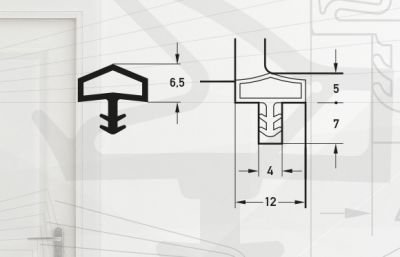 50m - Türdichtung in Weiss | Türanschlagdichtung Zimmertür M 680 Deventer für Holzzargen | Türzargen-Dichtung | Kunststoff weich Universal PVC Zimmertürdichtung Bayram® von Bayram