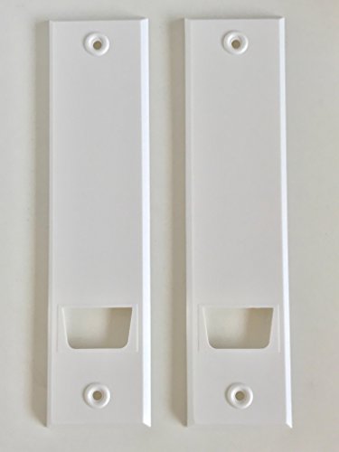 Abdeckplatte Lochabstand 18,5 cm (Blende) für Gurtwickler mit eckig weiß | 2 Stück | Für Unterputz-Gurtwickler System Maxi Rolladengurte mit 23 mm Breite von Bayram