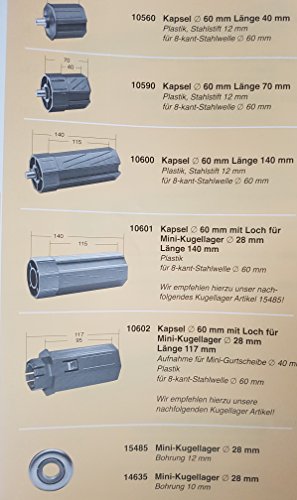 Bayram®1 Stck Gurtscheibe mit Walzenkapsel SW60 inkl. Achsstift Rolladen Gurt Scheibe nach Auswahl (10602) von Bayram