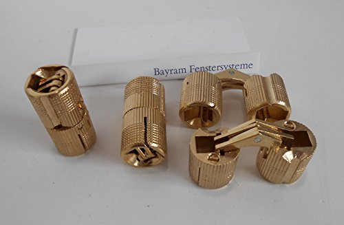 Bayram 2 Stck Einbohrband Zysa Scharnier Bohr-Ø 14 mm - für Holzdicke 20-26 mm von Bayram