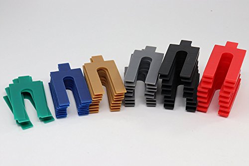 DISTANZKLOTZ SORTIERT 48 TLG 008663 Abstandshalter Kunststoff 48 Stück - 1/2 / 3/4 / 5/6 mm Sortiert | Trockenbau Distanzstück Ausgleichsplättchen Unterleger Distanzklotz Distanzhalter Bayram® von Bayram