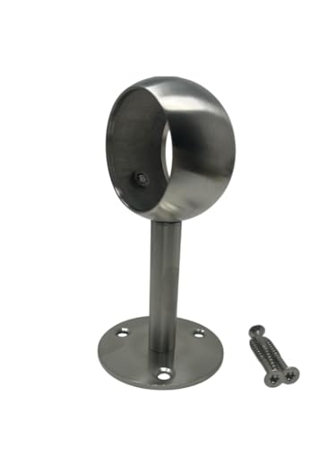 Edelstahl Handlaufhalter Träger Handlaufstütze Pfosten Geländer Verstellbar Rohr 42,4 Zum Übersatnd 75 mm + Ring + Schrauben von Bayram