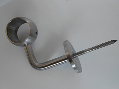 Handlauf Edelstahl Handlaufträger V2A geschliffen mit Ring und flacher Ronde von Bayram