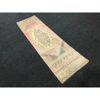 Benutzter Oushak Läufer Kleiner Vintage Orientteppich | 60x200cm von Bayramcraft