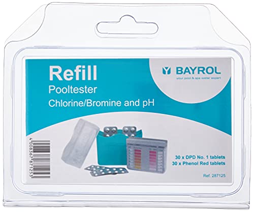BAYROL 287125 Tabletten Nachfüllpackung für manuellen Pooltester pH/CloderpH/Br-2x30TablettenPhenolRedundDPDNo.1-pH-WertundfreiesChloroderBrom von Bayrol