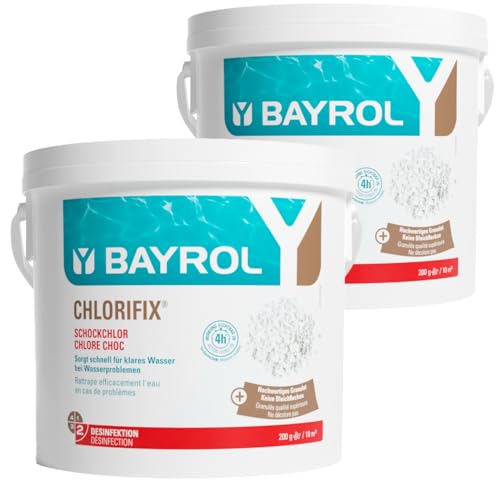 BAYROL Chlorifix 2 x 5 kg - Chlorgranulat Pool zur Schockchlorung bei Wasserproblemen, trübes Wasser, Algen im Pool - schnelllöslich - Chlor Granulat Pool - Algenvernichter von Bayrol