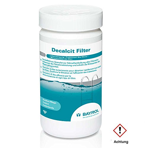 BAYROL Decalcit Filter 1 kg - Granulat zur Schnellentkalkung aller Filterarten - verbessert Filtrationsleistung - Entkalkt schnell & zuverlässig verkalkte Filtermaterialien/Filterkartuschen von Bayrol