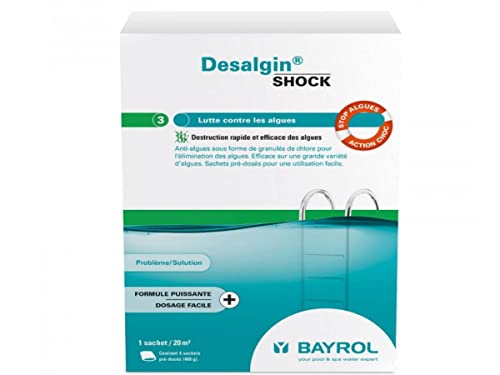 BAYROL Desalgin Shock 1,6 kg - Algenvernichter - Extra Starke Formel - Einfache Anwendung und schnelle Wirkung - wirksam gegen die häufigsten Algenarten, Weiss von Bayrol