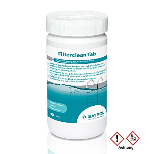 BAYROL Filterclean Tab - Patentierte 200 g Chlortabletten für die zweifach Desinfektion von Sandfiltern - pH neutral - 1 kg von Bayrol