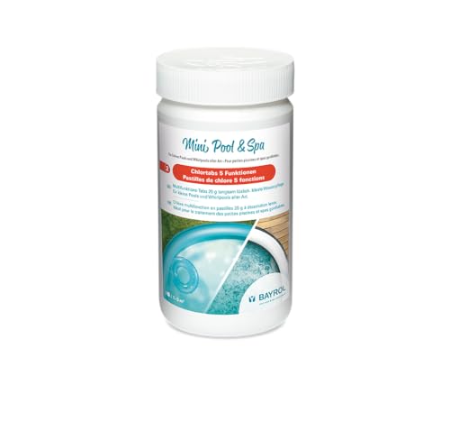 BAYROL Mini Pool&Spa Chlor Tabs 20g 5 Funkionen - Kleine Chlortabletten für Planschbecken, Whirlpool, Aufstellpool. Mini Chlortabletten für Pool - Chlortabs 20g von Bayrol