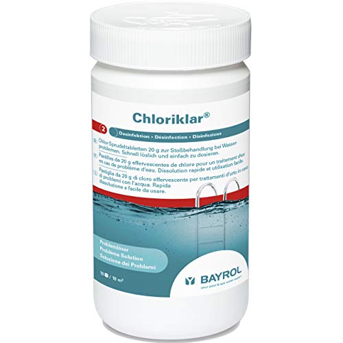 BAYROL Chloriklar - Schnell lösliche Chlortabletten 20g / Chlortabs 20g mit sehr hohem Aktivchlor Gehalt - organisch - 1 kg von Bayrol