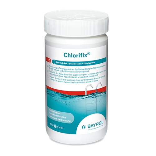 BAYROL Chlorifix 1 kg - Chlorgranulat Pool zur Schockchlorung bei Wasserproblemen, trübes Wasser, Algen im Pool - schnelllöslich - Chlor Granulat Pool- Algenvernichter von Bayrol