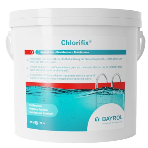 BAYROL Chlorifix 5 kg - Chlorgranulat Pool zur Schockchlorung bei Wasserproblemen, trübes Wasser, Algen im Pool - schnelllöslich - Chlor Granulat Pool - Algenvernichter von Bayrol