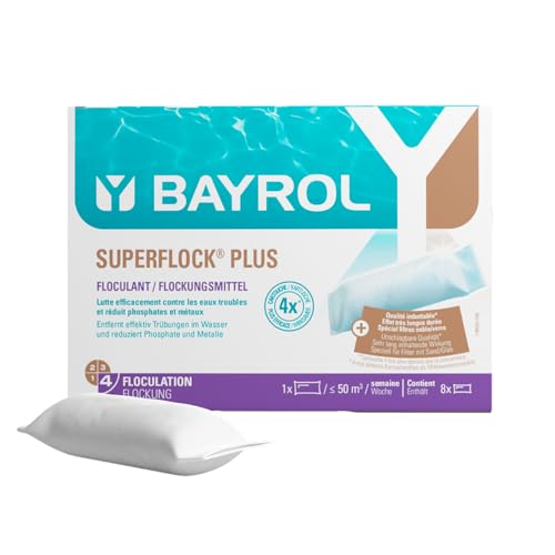 BAYROL Superflock Plus 1 kg - Flockungsmittel Pool für Sandfilter/Filterglas - Effektive Vorbeugung & Entfernung von Trübungen - Entfernt zuverlässig Phosphate & Metalle - Flockkartusche Pool von Bayrol