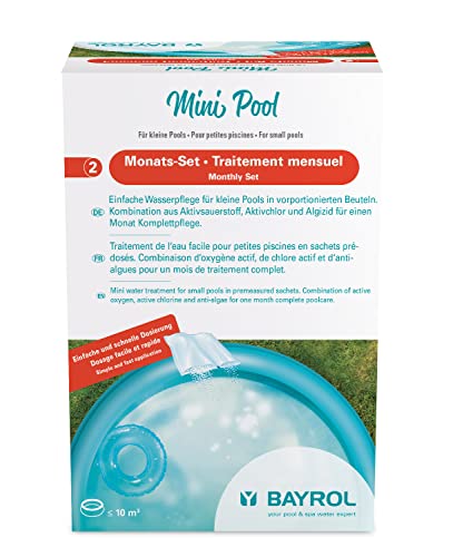 BAYROL Mini Pool Monats-Set - Einfache Wasserpflege für kleine Pools in vorportionierten Beuteln. Kombination aus Aktivsauerstoff, Aktivchlor und Algizid für einen Monat Komplettpflege von Bayrol