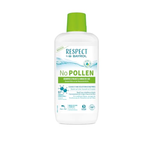 Respect by BAYROL No Pollen 1L - zersetzt kontinuierlich Pollen im Pool - Reduziert Verschmutzung Wasserlinie & Filter - Enzym-basierte Formel von Bayrol