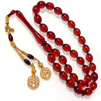 Tesbih Osmanlı Ateş Cem Bülbül 22 Ayar Altın Kazaz /Old Faturan Amber Rosary von Baytotal