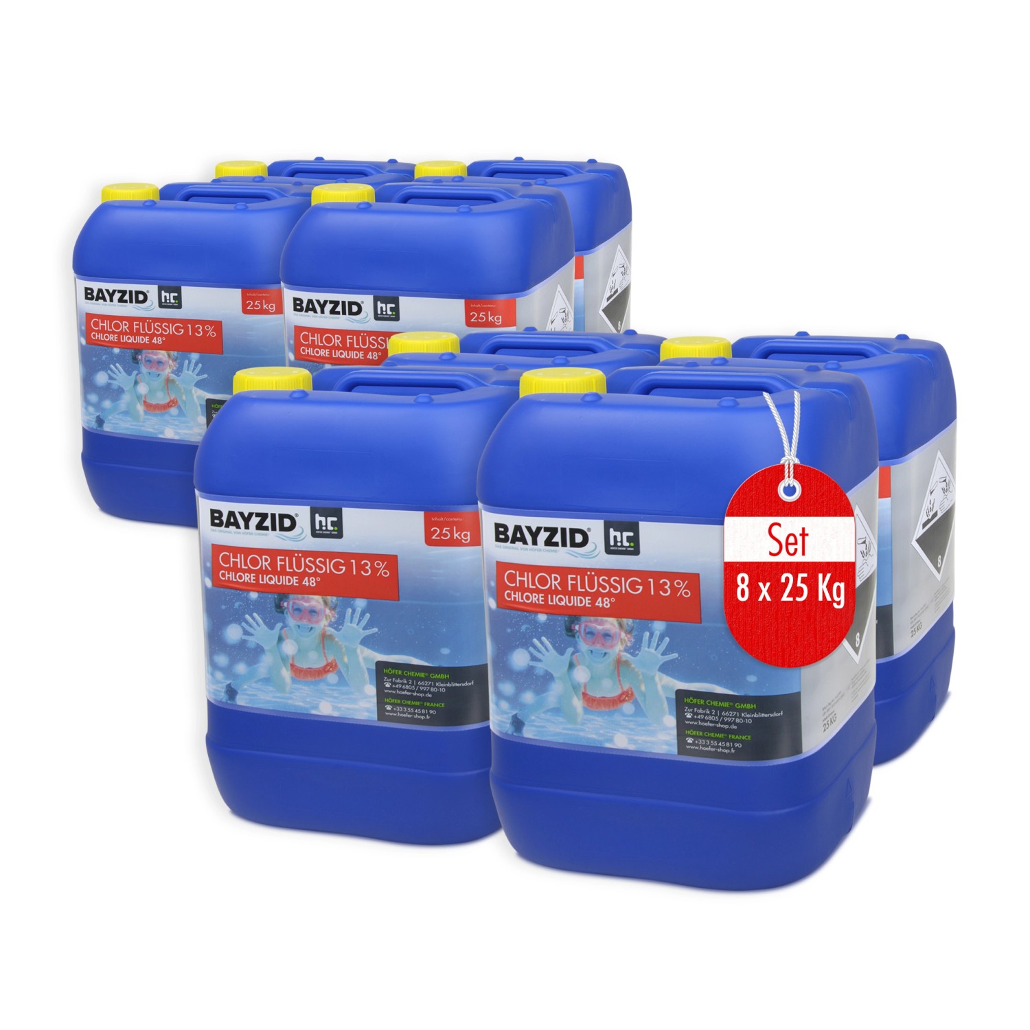 Bayzid Chlor 13% Flüssig 8 x 25kg Bayzid Chlor 13% Flüssig 8 x 25kg von Bayzid