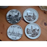 4Er Set Deutscher Hafen Kleiner Teller Unterteller Boot Deutsches Porzellan Vintage Trinkgeschirr Geldschale Trinkschale von BazaarVintageStore