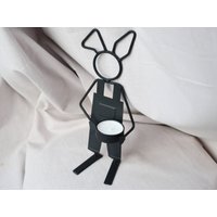 Hase Kerzenhalter Teelichtständer Deko Kerzenständer Osterhase Fensterdeko Teelicht Ornament Ostergeschenk von BazaarVintageStore