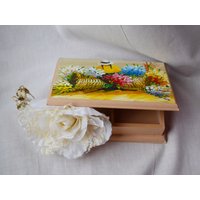 Spielkarten Schmuckkästchen Vintage Spielbox Deko Holz Handgeschnitzt Ornament Geschnitzt Geschenk Für Ihn Boîte Vintage von BazaarVintageStore