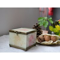 Zarte Rose Vintage Trinket Box Rosa Glas von BazaarVintageStore