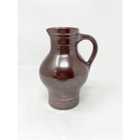 Kleine Braune Deutsche Keramik Vase von Bazaarologie