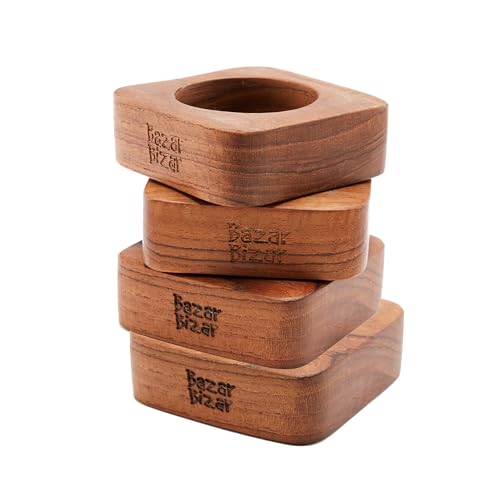 Bazar Bizar - De Teak Root Servetring - Set van 4 von Bazar Bizar