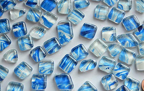 100g Softglas Mosaiksteine unregelmäßig mit Muster ca. 60 Stück (Blaumix) von Bazare Masud e.K.