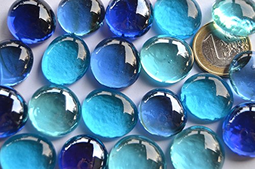 100gr. ca.20 St. Glasnuggets transparent 17-20 mm Blaumix Glassteine Muggelsteine von Bazare Masud e.K.