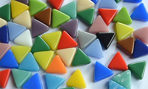 30g Mini Mosaiksteine dreieckig Seitenlänge buntmix 1cm,ca.55 Stück von PGONA