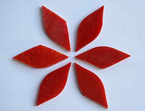 Bazare Masud e.K. 6 St. Tiffany Glas Blattform rot a 4x1,5cm, ca. 12g. von Bazare Masud e.K.