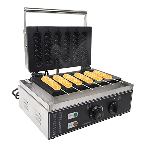 1500W Edelstahl Elektrische Waffeleisen Kommerzielles Waffelgerät Corn Dog Stiel Waffeleisen Waffel am Stiel Küchengeräte von Bazargame