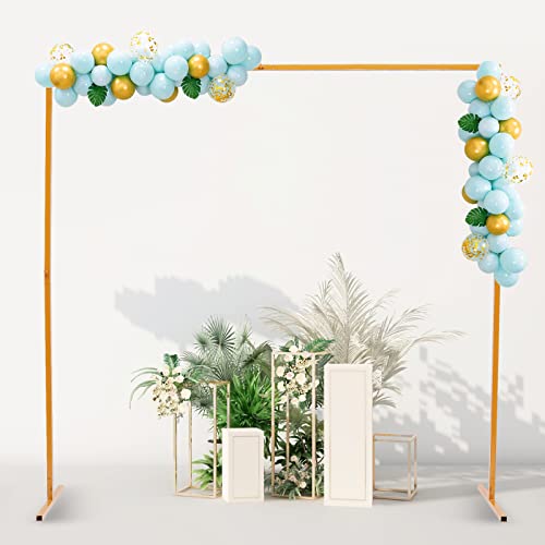 2Mx2M Gartenbogen Metall Hochzeitsbogen Metallrahmen Gold Hochzeit Bogen Stand Blumenrahmen Quadrat Rahmen Ballonbogen Ständer Für Hochzeitszeremonie von Bazargame