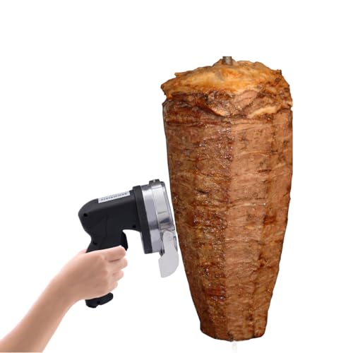 Bazargame 80W/220V Elektrisch Gyrosmesser Kebabschneider Hand-Kebab-Schneider Dönermesser Dönerschneider Abnehmbare Runde Klinge von Bazargame