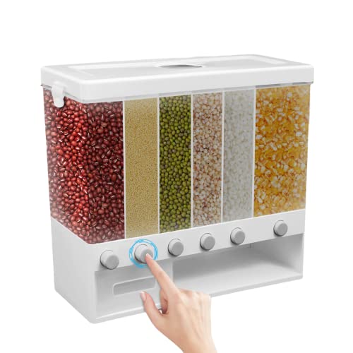 Bazargame 6 Gitter Müslispender Küche Trockenfutter Spender Getreidespender Automat Cerealienspender Wand Montierter Trockenfutterspender Lebensmittelaufbewahrung Kunststoff Bazargame 6 Gitter Müslispender Küche Trockenfutter Spender Getreidespender Automat Cerealienspender Wand Montierter Trockenfutterspender Lebensmittelaufbewahrung Kunststoff von Bazargame