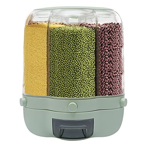 Bazargame Müslispender Cerealienspender Getreidespender Cornflakes Spender 360 ° Drehbarer Reisspender Mit 6 Gittern Lebensmittelbehälter Für Küche Frühstück (Typ 4 (12,5KG)) von Bazargame