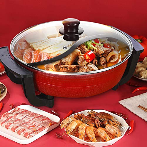 Elektrische Hot Pots 6L Hot Pot Kochtopf Mit Glasdeckel 2 In1 Elektrische Antihaft Hotpot Topf Mit 2 Kammern Suppentöpfe Küche Wokpfanne von Bazargame