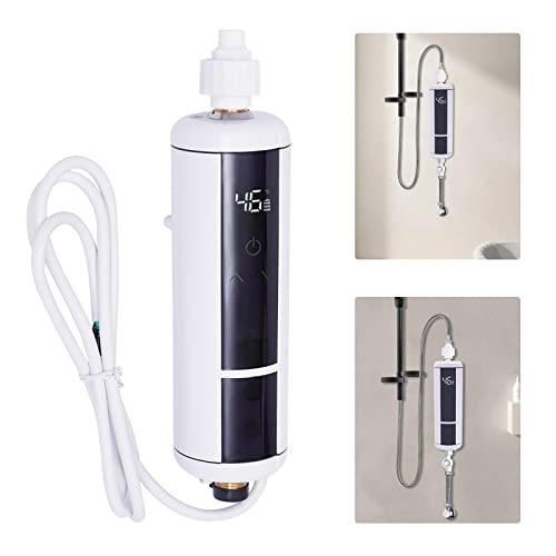 Elektrischer Durchlauferhitzer Dusche Badezimmer Mini Durchlauferhitzer Elektrisch Warmwasserbereiter mit LED-Anzeige Und Duschkopf (3500W) von Bazargame